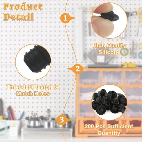 200 Pcs Pegboard Hook Locks Fit for 1/8"-5/32" Dia Hook, Peg Hook Stoppers for Stopping Pegboard Hooks from Falling Off in Saudi Arabia