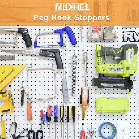 200 Pcs Pegboard Hook Locks Fit for 1/8"-5/32" Dia Hook, Peg Hook Stoppers for Stopping Pegboard Hooks from Falling Off in Saudi Arabia