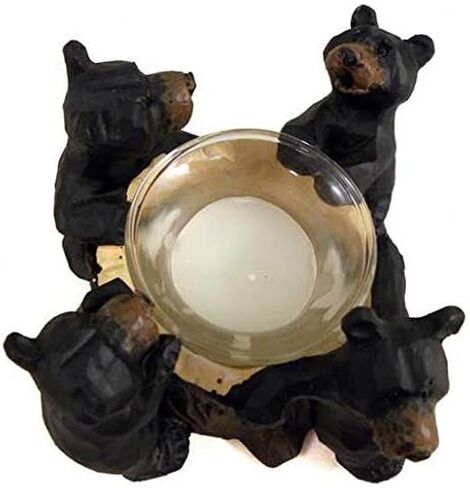 حامل شموع منحوت مع أربعة دببة سوداء in Kuwait