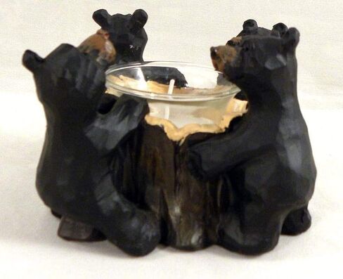 حامل شموع منحوت مع أربعة دببة سوداء in Kuwait