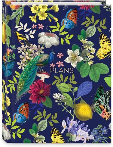 Punch Studio Nature's Grace Butterflies, Undated Monthly Guided Spiral Planner, Gold Foil, 96 Color Pages, 3 Sticker Sheets (59258) in Saudi Arabia