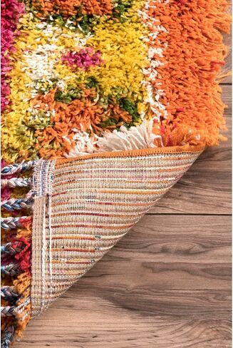 سجادة منطقة NuLOOM Destiny Medallion Shag، 5' 3" x 7' 6"، متعددة الألوان in Saudi Arabia