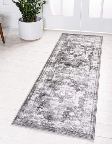 Unique Loom Sofia Collection Area Rug - Salle Garnier (2' x 6' 7" Runner, Gray/ Ivory) in Saudi Arabia