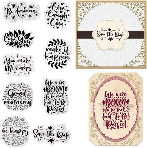 Happy Birthday Clear Stamps for Card Making and Journaling, Balloon Birthday Cake Rubber Stamps Gifts Stamps for Scrapbooking DIY Cards Album Crafts in Saudi Arabia