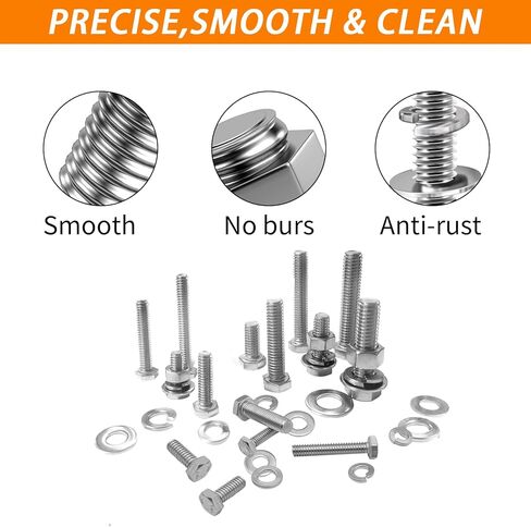 مجموعة متنوعة من الصواميل والبراغي ذات الرأس السداسي من الفولاذ المقاوم للصدأ، مجموعة متنوعة من 152 قطعة من البراغي 1/4-20، 5/16-18،3/8-16 ومسامير صواميل متنوعة ومجموعة متنوعة من غسالة القفل المسطحة والزنبركية مع حقيبة تخزين in Kuwait