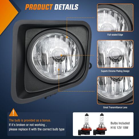 Nilight Fog Light Assembly Compatible with 2002 2003 2004 Toyota Camry 2005 2006 2007 2008 Corolla 2002 2003 Solara Fog Lamp Replacement Clear Lens with 9006 12V 55W Bulbs, 2 Years Warranty in Saudi Arabia