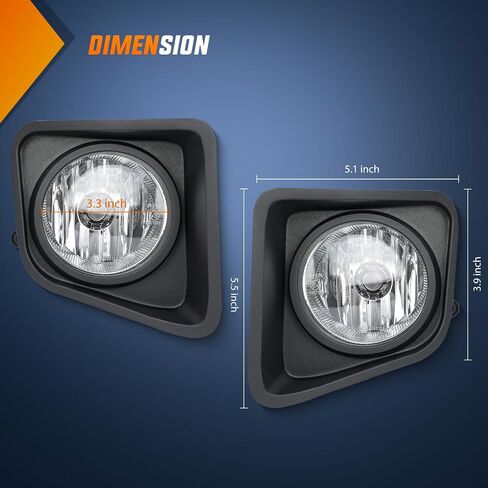Nilight Fog Light Assembly Compatible with 2002 2003 2004 Toyota Camry 2005 2006 2007 2008 Corolla 2002 2003 Solara Fog Lamp Replacement Clear Lens with 9006 12V 55W Bulbs, 2 Years Warranty in Saudi Arabia