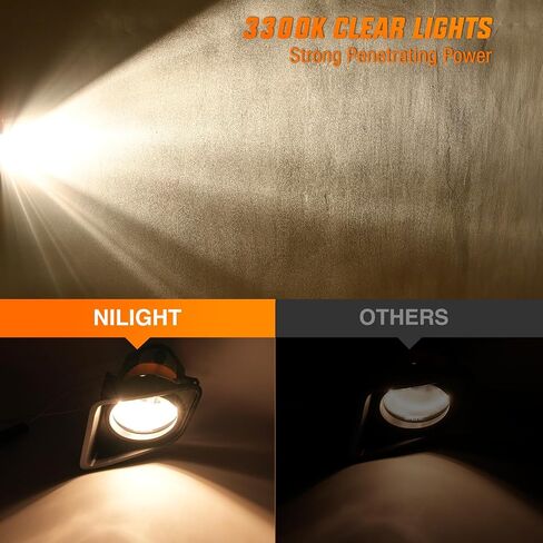 Nilight Fog Light Assembly Compatible with 2002 2003 2004 Toyota Camry 2005 2006 2007 2008 Corolla 2002 2003 Solara Fog Lamp Replacement Clear Lens with 9006 12V 55W Bulbs, 2 Years Warranty in Saudi Arabia