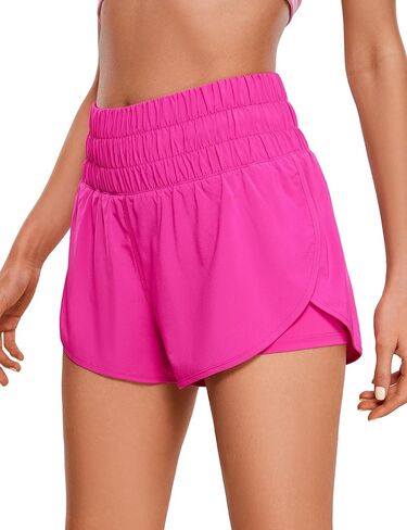 CRZ YOGA 2 in 1 High Waisted Running Shorts for Women 3" - Split Breathable Athletic Tennis Gym Workout Shorts with Pockets in Saudi Arabia