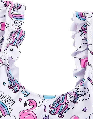 WDIRARA Girl's 2 Piece Set Floral Print Flared Hem Sleeveless Bikini Swimsuit in Saudi Arabia