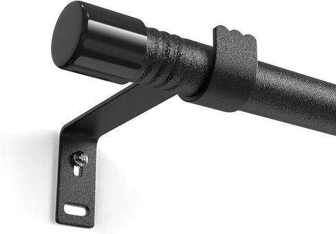 5/8 Inch Curtain Rod 17 to 52 Inch, Adjustable Curtain Rod, Curtain Rod Brackets, Black in Saudi Arabia