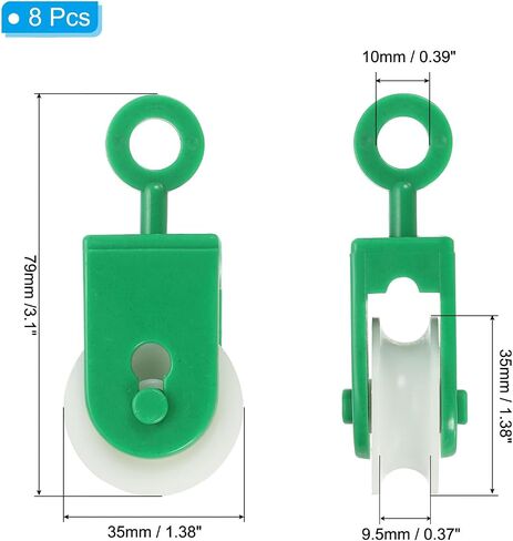 PATIKIL Nylon Pulley Mini for Wire Amateur Radio Loop Antennas, 8Pcs DIY Pulley System for Pulley Frame Project, Green in Saudi Arabia