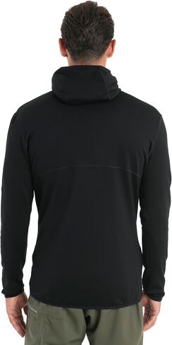 Icebreaker Men's Merino 560 RealFleece Elemental II Long Sleeve Zip Hoodie - Black - Small in Kuwait