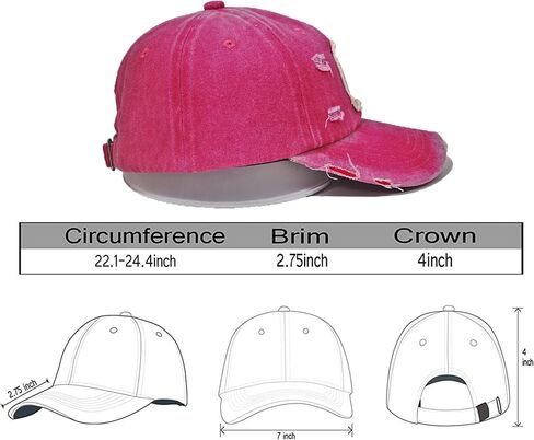 Breast Cancer Awareness Hat Pink Ribbon Patch Distressed Cotton Adjustable Baseball Cap, Breast Cancer Gift for Women in Kuwait