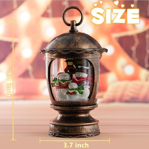 Snow Globe Christmas, Lighted Christmas Snow Globes with Snowman, Musical Snow Globe Lantern with Swirling Glitter, Christmas Decor Holiday Party Gifts(Snowman) in Saudi Arabia