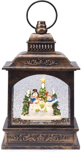 Brightown Musical Christmas Snow Globe Lantern, 10" Lighted USB or Battery Operated Snow Globe with Swirling Glitter, Snowman Snow Globes for Women Gifts for Mom Grandma Kids Coworkers in Saudi Arabia
