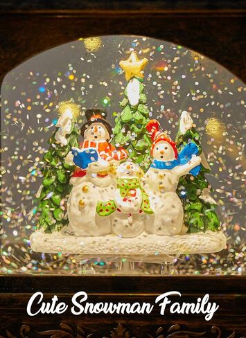 Brightown Musical Christmas Snow Globe Lantern, 10" Lighted USB or Battery Operated Snow Globe with Swirling Glitter, Snowman Snow Globes for Women Gifts for Mom Grandma Kids Coworkers in Saudi Arabia