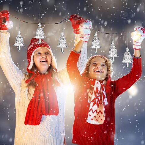 Maxcheck 4 Packs Christmas Bell Ornaments Glittering Christmas Ornaments Christmas Tree Crystal Glass Bell Charms Gifts for Christmas Xmas Tree Window Room Wedding Decoration(Red and Green) in Kuwait