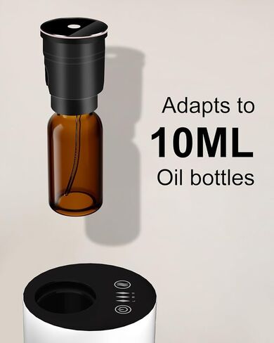 Waterless Essential Oil Diffuser - Aromatherapy Nebulizer Diffuser Battery Operated, Portable Scent Air Freshener Machine with 3 Mist Level & Auto Off Function for Home Cars Office (Type-C Version) in Saudi Arabia