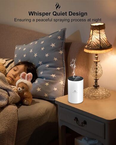 Waterless Essential Oil Diffuser - Aromatherapy Nebulizer Diffuser Battery Operated, Portable Scent Air Freshener Machine with 3 Mist Level & Auto Off Function for Home Cars Office (Type-C Version) in Saudi Arabia
