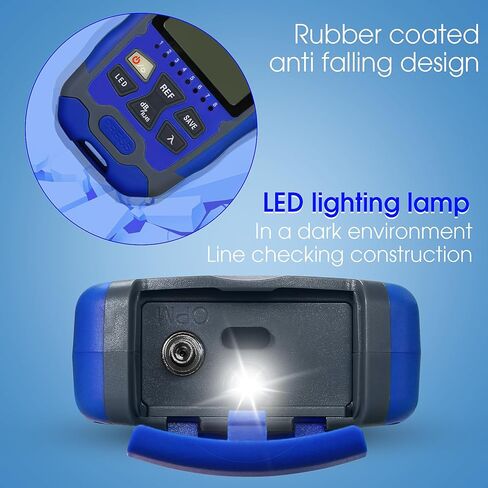 مقياس الطاقة الضوئية الأزرق A-M7 -70~+10dbm 3 في 1 جهاز اختبار شبكة RJ45 المدمج بإضاءة LED SC/FC/ST واجهة عالمية مع محول FC ذكر إلى LC أنثى اختبار الكابلات الضوئية مقياس الطاقة OPM in Kuwait