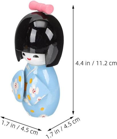 STOBAZA Japanese Wood Kimonos Doll: 2pcs Asian Geisha Doll Kimono Girl Statues Cute Asian Dolls Japanese Art Collectible Figurines for Home Office Bedroom Decorations in Kuwait