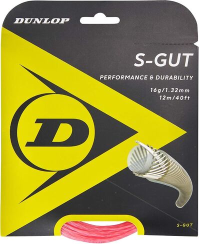 Dunlop Sports S-Gut 17G Tennis String, Red, 1 Set in Saudi Arabia