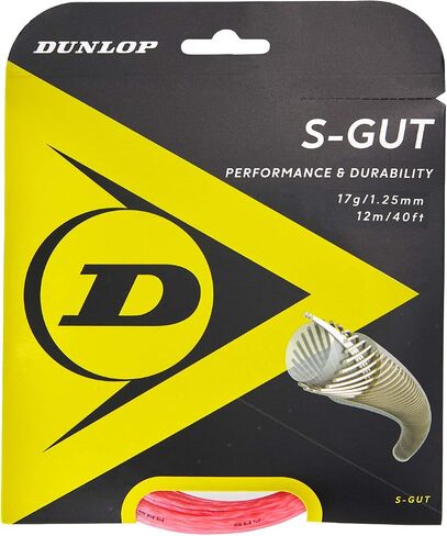 Dunlop Sports S-Gut 17G Tennis String, Red, 1 Set in Saudi Arabia