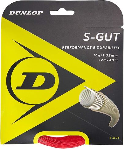 Dunlop Sports S-Gut 17G Tennis String, Red, 1 Set in Saudi Arabia