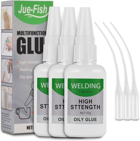Welding High-Strength Oily Glue,Jue-Fish Glue Universal Super Glue Gel,Strong & Instant Bond,Quick Dry,Repair Glue for Shoes,Ceramics, Porcelain, Metal, Plastic, Wood, Leather, Glass (50g/1pcs) (3) in Saudi Arabia