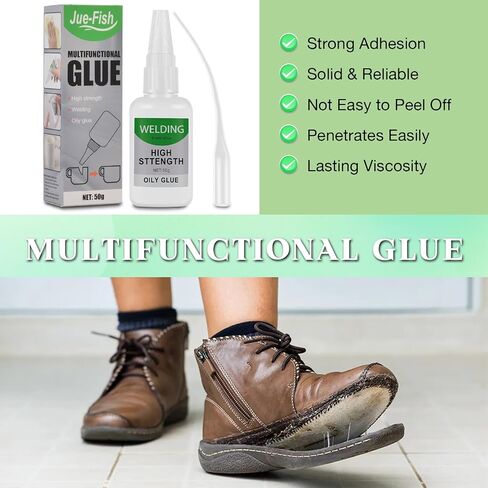 Welding High-Strength Oily Glue,Jue-Fish Glue Universal Super Glue Gel,Strong & Instant Bond,Quick Dry,Repair Glue for Shoes,Ceramics, Porcelain, Metal, Plastic, Wood, Leather, Glass (50g/1pcs) (3) in Saudi Arabia