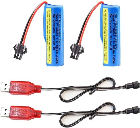 KBT 7.4V 2600mAh بطارية ليثيوم أيون قابلة للشحن، أحمر JST-2P التوصيل بطاريات ليثيوم أيون للمنتجات الإلكترونية، الألعاب، الإضاءة، معدات بلوتوث مناسبة لشاحنة سيارة هليكوبتر RC وقوارب RC in Saudi Arabia