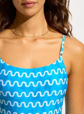 Seafolly Women's Square Neck High Legline One Piece Swimsuit in Kuwait