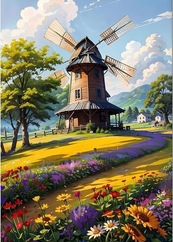 COMBYEO Tornado Diamond Painting Kits for Adults, 5D DIY Fantasy Diamond Art Kits, Full Round Drill Crystal Arts and Crafts, Gem Art Painting Kit for Home Wall Decor(12x16inch) in Kuwait