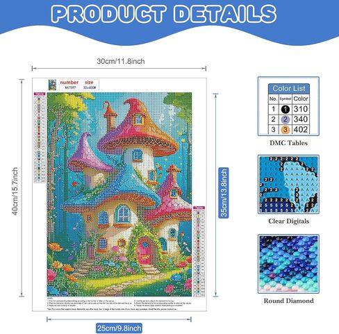 COMBYEO Tornado Diamond Painting Kits for Adults, 5D DIY Fantasy Diamond Art Kits, Full Round Drill Crystal Arts and Crafts, Gem Art Painting Kit for Home Wall Decor(12x16inch) in Saudi Arabia