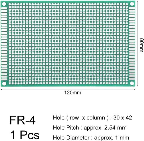 uxcell 1pcs 7x10cm Double Sided PCB Board Universal Printed Circuit Proto Board for DIY Soldering Electronic Projects Practice Test Circuit in Saudi Arabia
