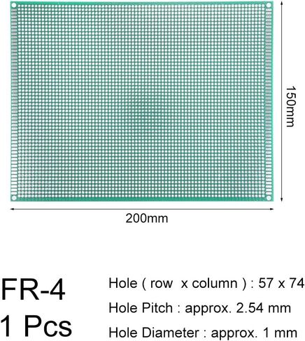 uxcell 1pcs 7x10cm Double Sided PCB Board Universal Printed Circuit Proto Board for DIY Soldering Electronic Projects Practice Test Circuit in Saudi Arabia