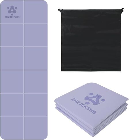 Foldable Yoga Mat for Travel -72''x24'' Portable 6mm/8mm Thick Fitness&Exercise Mat with Storage Bag, Non-Slip TPE Folding Workout Mat for Yoga, Pilates, Stretching, Home Fitness in Saudi Arabia