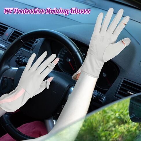 Driving Gloves Sun Gloves Sun Protection Gloves UV Protection Gloves Full Finger Thin Gloves UV Light Gloves Cycling Gloves for Women in Saudi Arabia