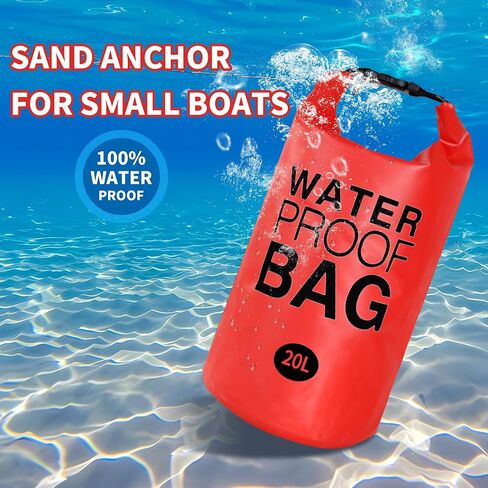 500D Sand Anchor for Small Boats, Power Watercrafts, 2 in 1 PWC Jet Ski Anchor Kit with Adjustable Buoy, Waterproof Dry Bag for Jet Ski, Kayak, Boat, Hiking Foldable Sandbags in Saudi Arabia