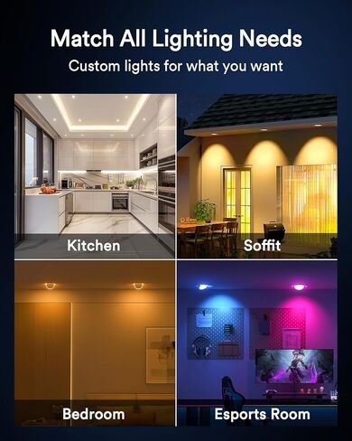 Lumary RGBAI Gimbal Smart Recessed Lighting 4 Inch Pro Max, 9W 780LM Eyeball Recessed Lights with Night Light, 270°+90° Adjustable Directional Downlights, Work with Alexa/Google Assistant, 1Pack in Kuwait