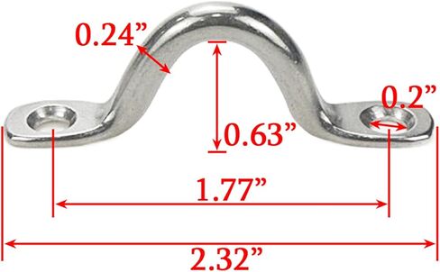 10 قطع من خطافات السقف من الفولاذ المقاوم للصدأ M6 من Xiaoyztan خطاف على الحائط على شكل حرف U للتعليق (قطر السلك 6 مم/0.24 بوصة) in Kuwait