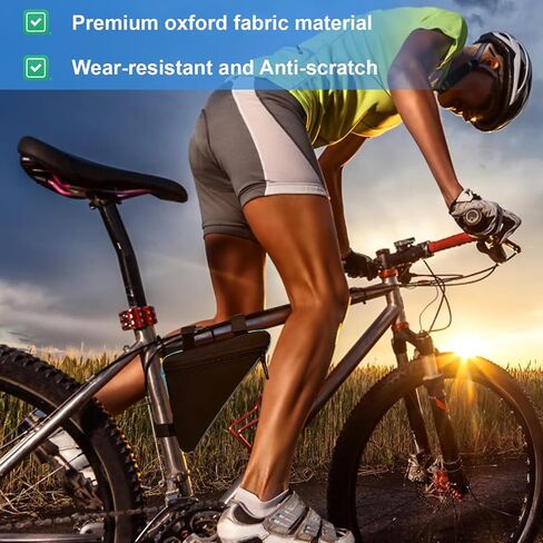 Bicycle Storage Bag, Oxford Fabric Bike Triangle Frame Bag, Quick Release Bike Frame Front Tube Bag, Bicycle Triangle Bag, Storage Saddle Frame Pouch for Bike Bicycle Cycling(Black+Black) in Saudi Arabia