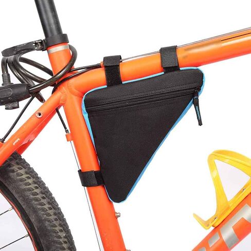Bicycle Storage Bag, Oxford Fabric Bike Triangle Frame Bag, Quick Release Bike Frame Front Tube Bag, Bicycle Triangle Bag, Storage Saddle Frame Pouch for Bike Bicycle Cycling(Black+Black) in Saudi Arabia