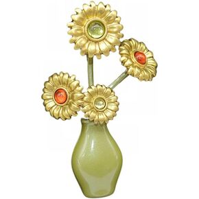 Metal Brooch Antique Van Gogh Sunflower Green Paint Vase Vintage Brooch Flower Lapel Pin Jacket Clothes Backpack Hat Ladies Kids Jewelry Friends Gift