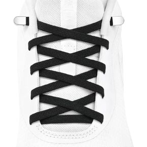 Stepace 2 Pairs Elastic No Tie Shoe Laces for Kids and Adults Sneakers, Stretch Flat Tieless Shoestrings