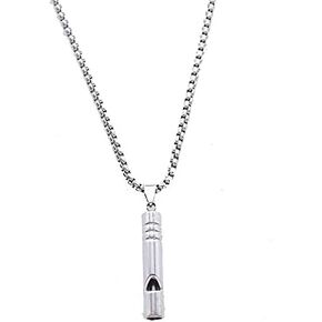 Titanium Steel Silver Whistle Necklace Can Blow Casual Unisex