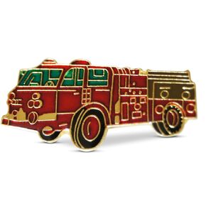 3-Piece Fire-Truck Fire Department Pride Lapel or Hat Pin and Tie Tack Set with Clutch Back