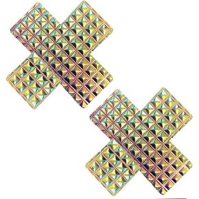 Neva Nude Furiosa Metallic 3D X Factor Nipztix Pasties Nipple Covers for Festivals, Raves, Parties, Lingerie and More, Medical Grade Adhesive, Waterproof and Sweatproof, Made in USA