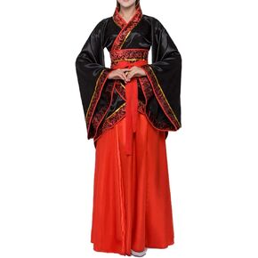زي نسائي صيني تقليدي قديم نصف كم مطرز من Hanfu، تنورة عالية الخصر متأرجحة in Kuwait